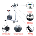 Sunny Health & Fitness - Bicicleta Vertical c/ Monitor de Pulso Cardiaco- ASUNA - SF-B4200