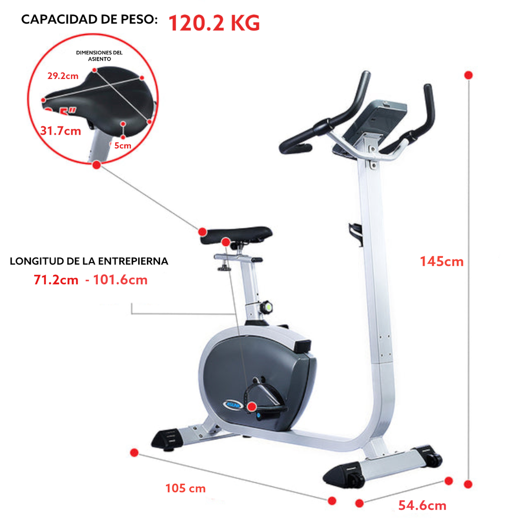 Sunny Health & Fitness - Bicicleta Vertical c/ Monitor de Pulso Cardiaco- ASUNA - SF-B4200
