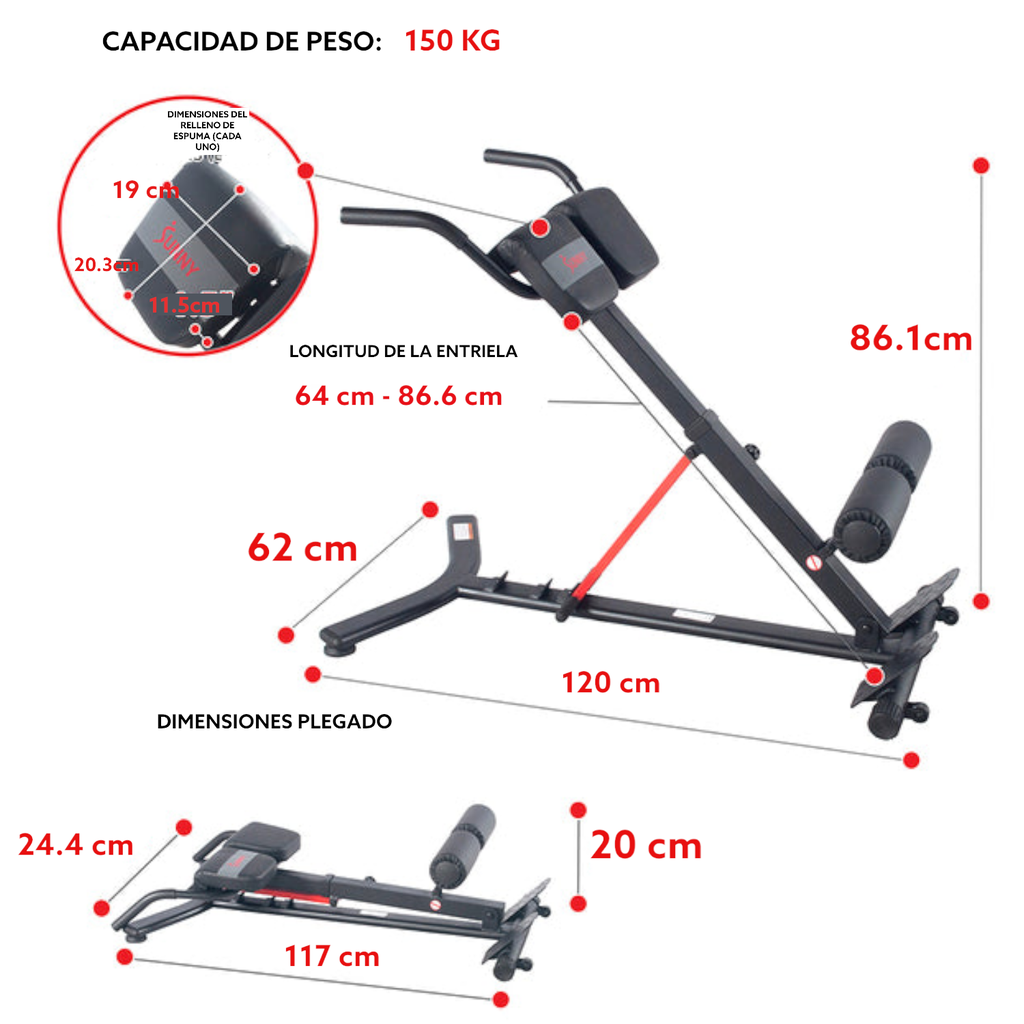 Sunny Banco de Hiper-extensiones o Espalda Baja/Silla Romana a 45° SF-BH620062