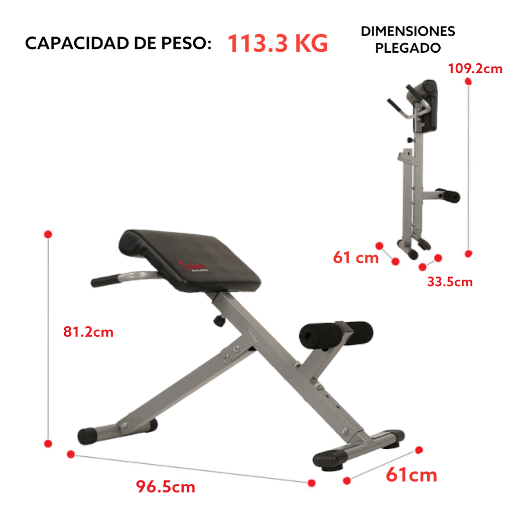 Sunny Banco de Hiper-extensiones o Espalda Baja/Silla Romana a 45° SF-BH6629