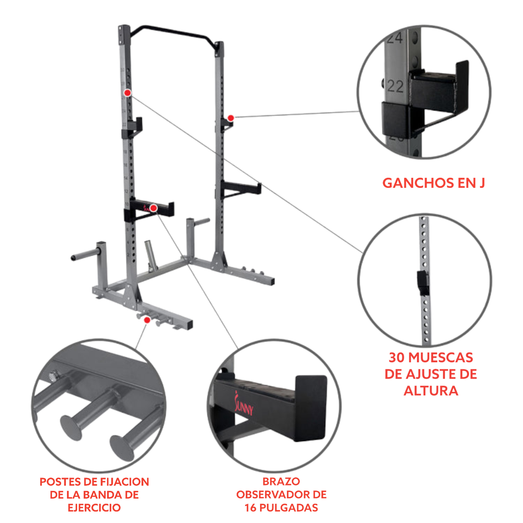 Sunny Health & Fitness Rack de Potencia para Sentadilla Power Rack SF-BH6802