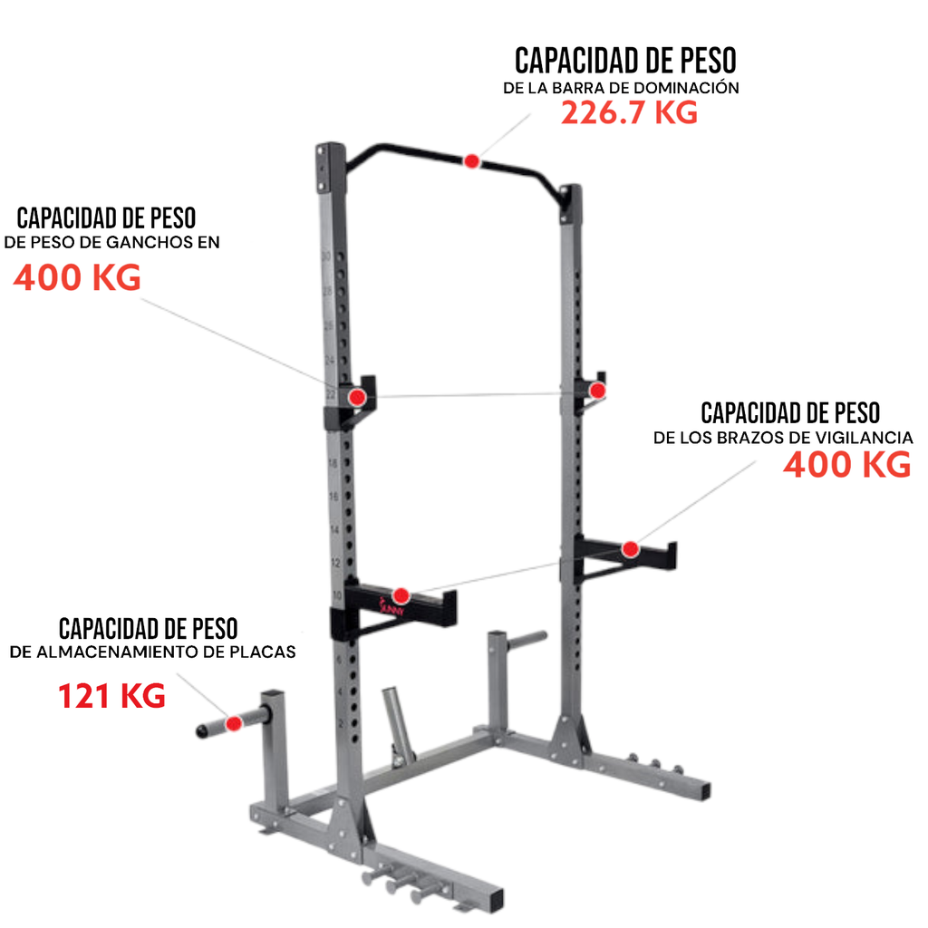 Sunny Health & Fitness Rack de Potencia para Sentadilla Power Rack SF-BH6802