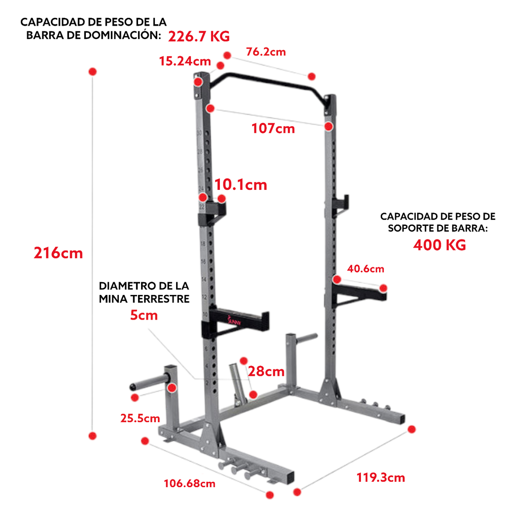 Sunny Health & Fitness Rack de Potencia para Sentadilla Power Rack SF-BH6802