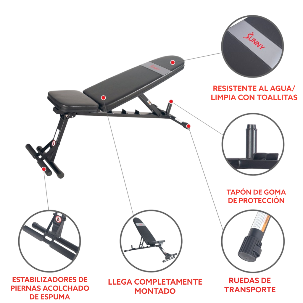 SUNNY Banco de pesas ajustable SF-BH6921