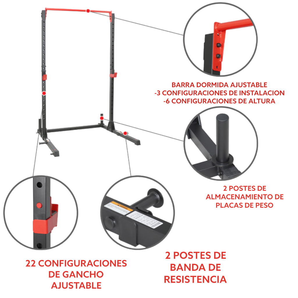 SUNNY Rack para sentadillas con barra de dominadas SF-XF920063