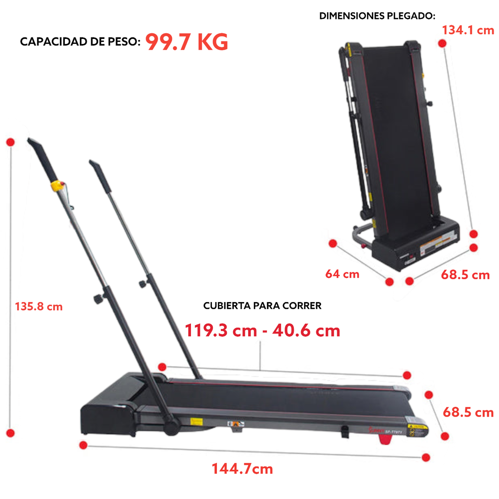 Sunny Caminadora Delgada Plegable Trekpad con Ejercitadores de Brazo  SF-T7971