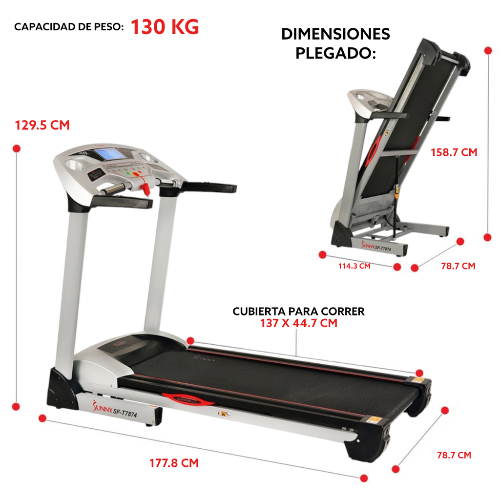 Sunny H &amp; F Caminadora de Alto Desempeño con Auto Inclinación SF-T7874