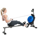Sunny Health & Fitness Maquina de Remo de Agua Magnetica Hydro + Dual Resistance Rowe SF-RW5809
