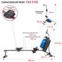 Sunny Health & Fitness Maquina de Remo de Agua Magnetica Hydro + Dual Resistance Rowe SF-RW5809