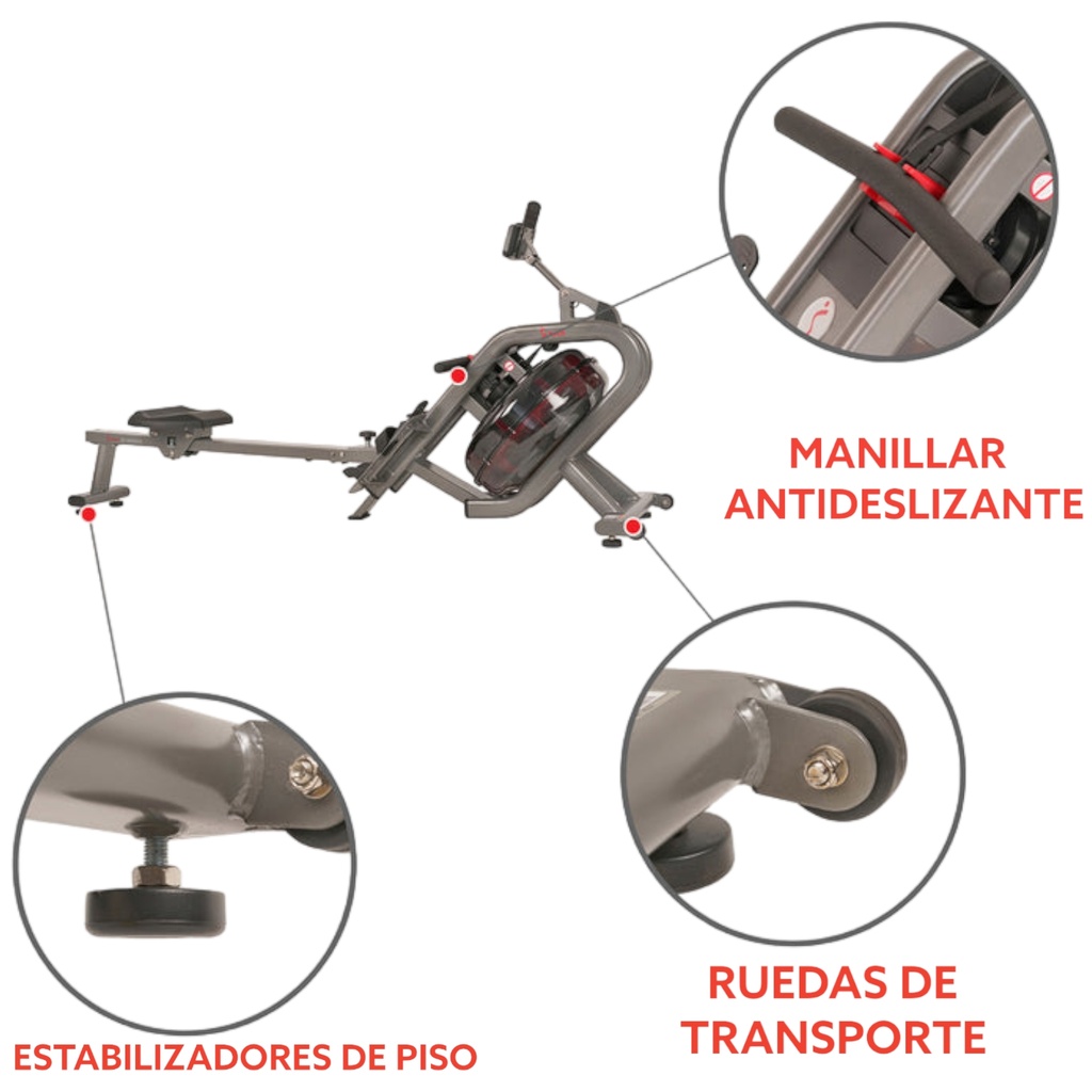 Sunny Health & Fitness Remadora de Agua Phantom Hydro SF-RW5910