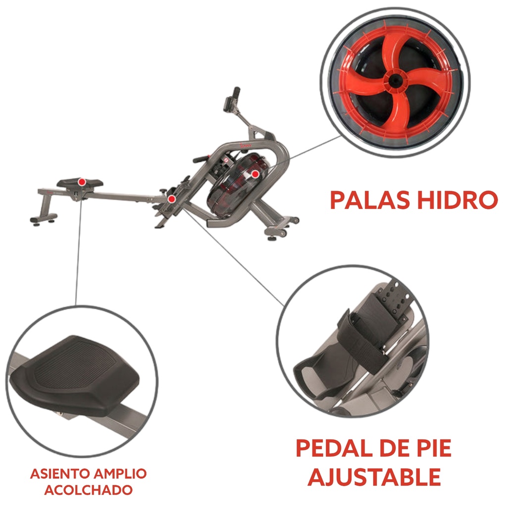 Sunny Health & Fitness Remadora de Agua Phantom Hydro SF-RW5910