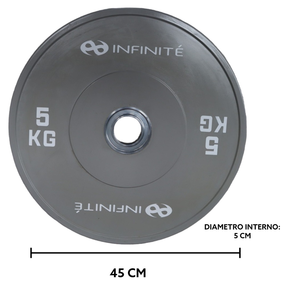 INFINITÉ Bumper Calidad Profesional Para  Competencia 5 KG /Quallity Competition Profesional Bumper Plate 5 KG IF-BPC5