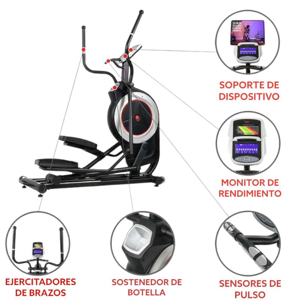 SUNNY HEALTH & FITNESS ENTRENADOR ELIPTICO PROGRAMABLE SF-E3875
