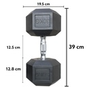 Infinité Mancuerna Hexagonal Goma de alta Resistencia Par 30 Kg IF-HK30