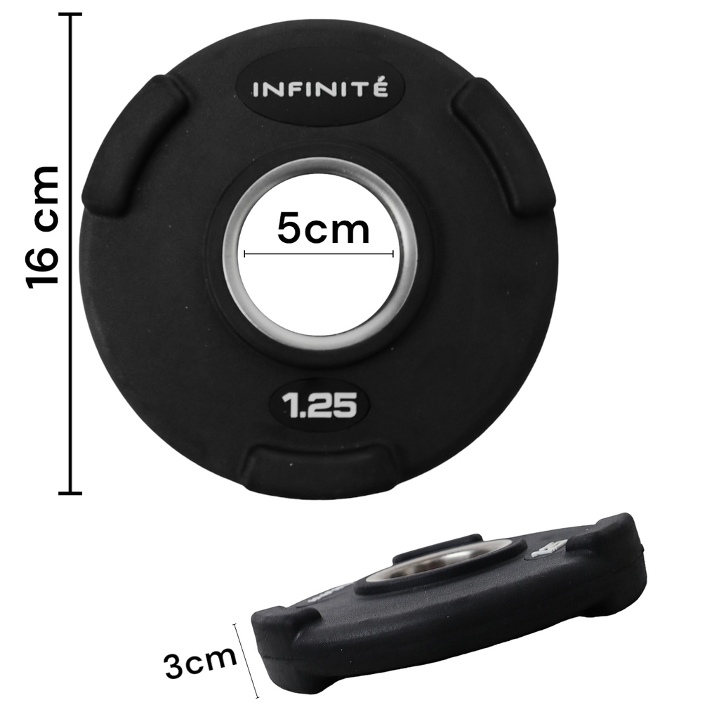 Infinité Disco Olimpico Profesional Forro de goma de alta resistencia1.25 Kg IF-50/1K