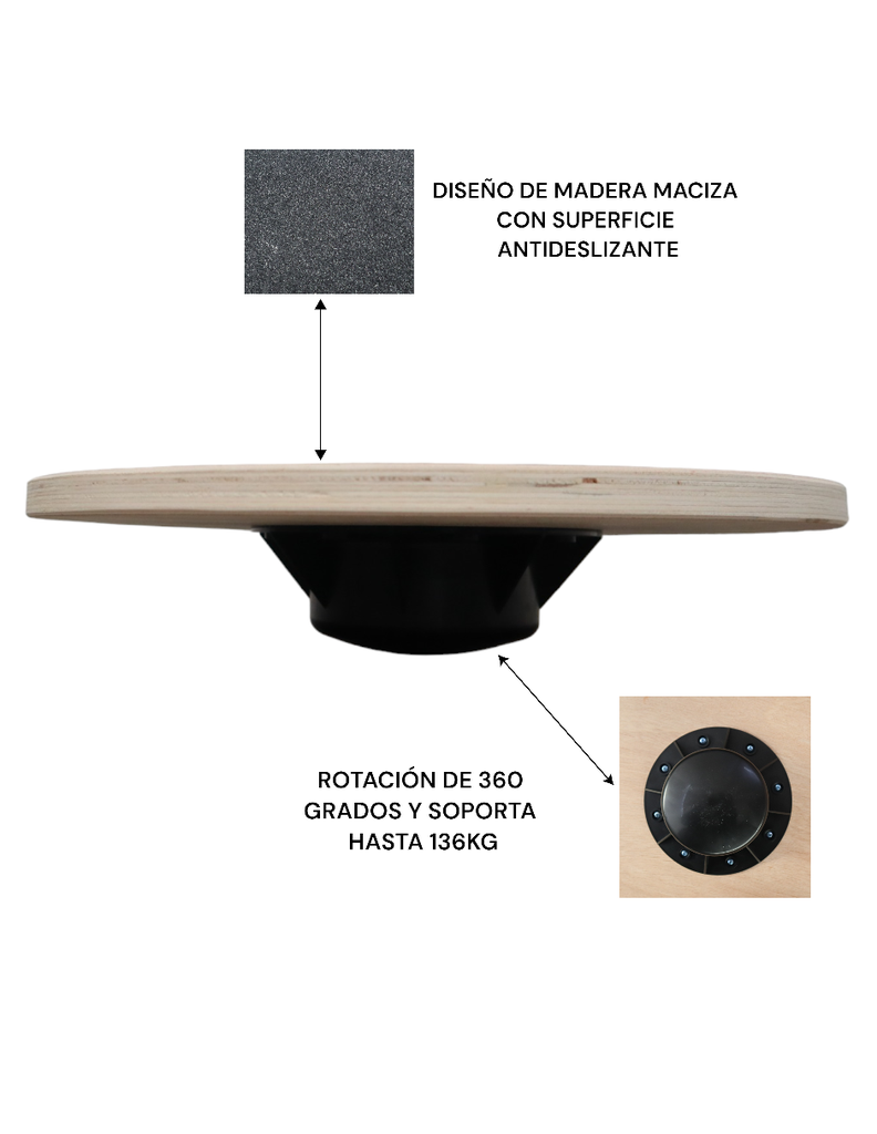 Prosource Disco de Madera para Equilibrio PS-1085-WBB-BLACK