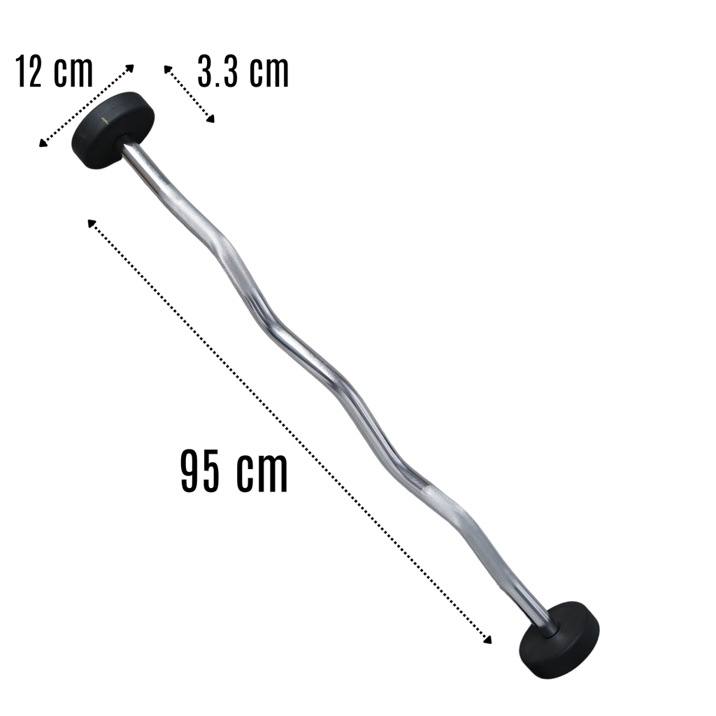 Infinité Barbell EZ Curl/Barra Curva/Barra Z peso integrado 10 Kg Línea económica IF-LEBC10