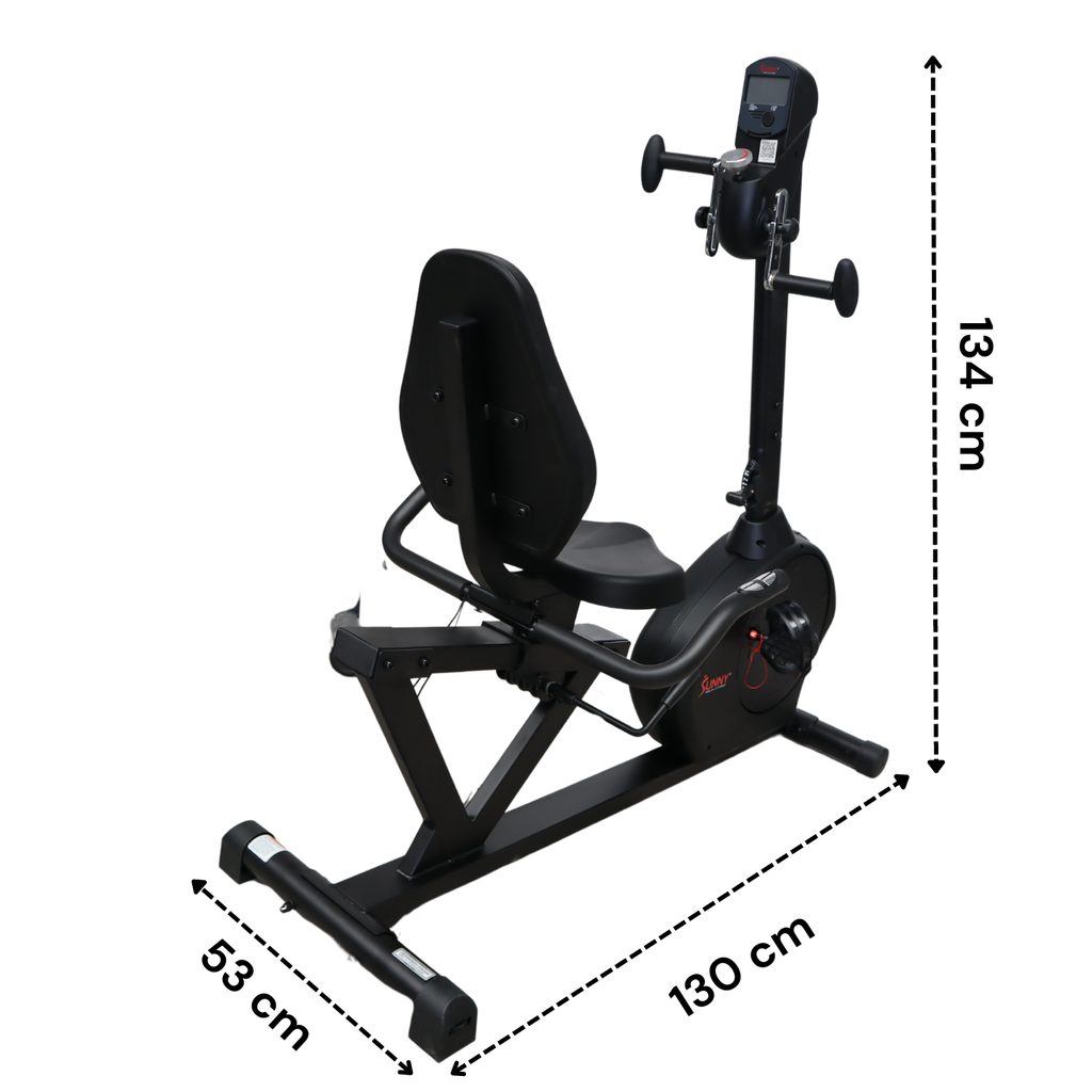 Sunny Fitness Bicicleta Recumbente con Brazos color Negro/ Recumbent bike with Arm Excerciser Black SF-RB4631B