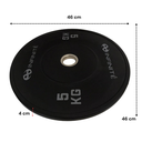 Infinité Bumper Profesional 5 Kg/ Black Bumper Plate 5 Kg IF-BPN5