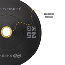 Infinité Bumper Profesional 25 Kg/ Black Bumper Plate 25 Kg IF-BPN25