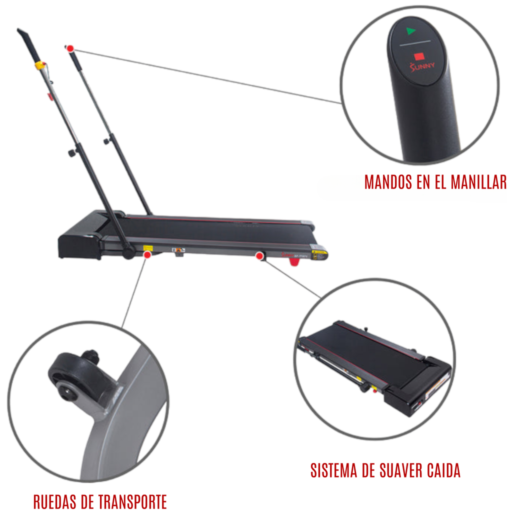 Sunny Health & Fitness Caminadora con Ejercitadores de Brazo  SF-T7971