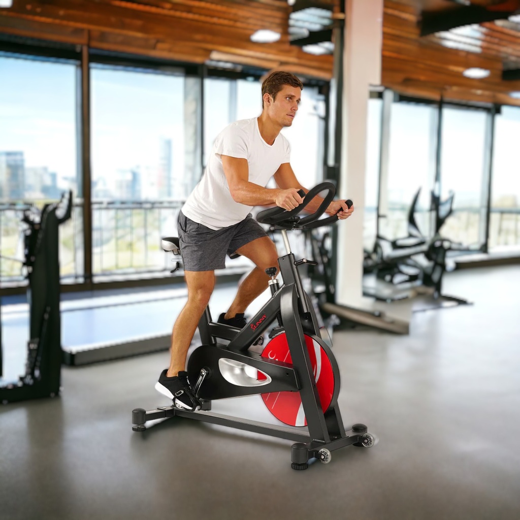 Sunny Health & Fitness Bicicleta Magnetica Traccion Por Banda SF-B1714