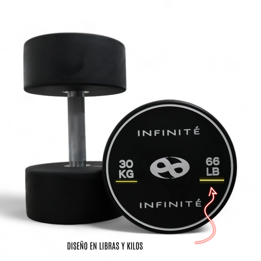 Infinité Par de Mancuernas de Uretano 30 Kg / Pair Dumbbell Round 66 Lb IF-MU30