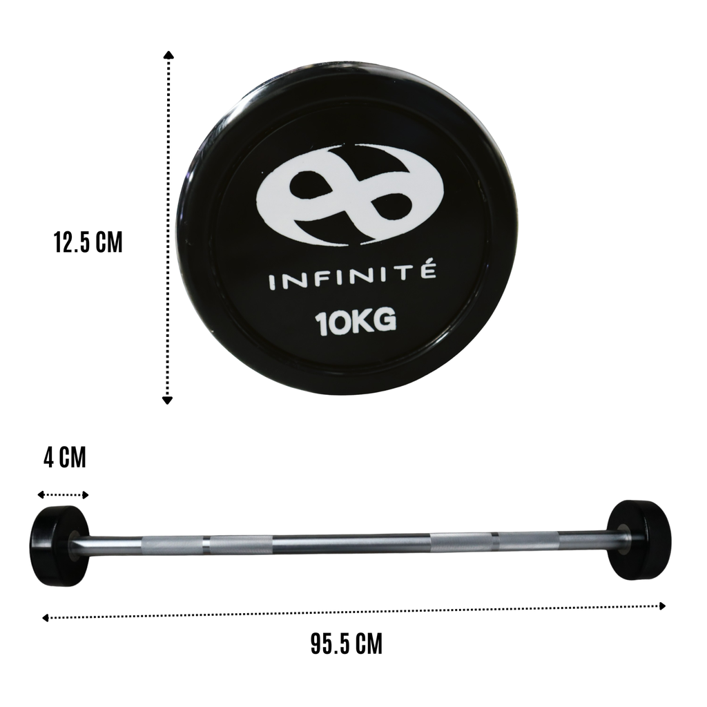 Infinité Barra Recta de Uretano Peso integrado 10 Kg / Barbell Straight IF-BRU10