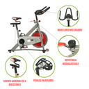 Sunny Health & Fitness Fitness Pro II Bicicleta Interior de Ciclismo con Transmisión de Correa  SF-B1995