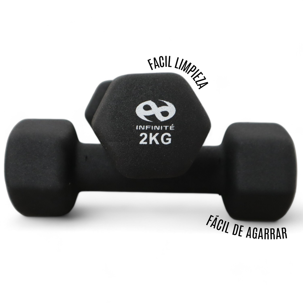 Infinité Par de Mancuernas de Neopreno 2kg IF-MN2-BLK