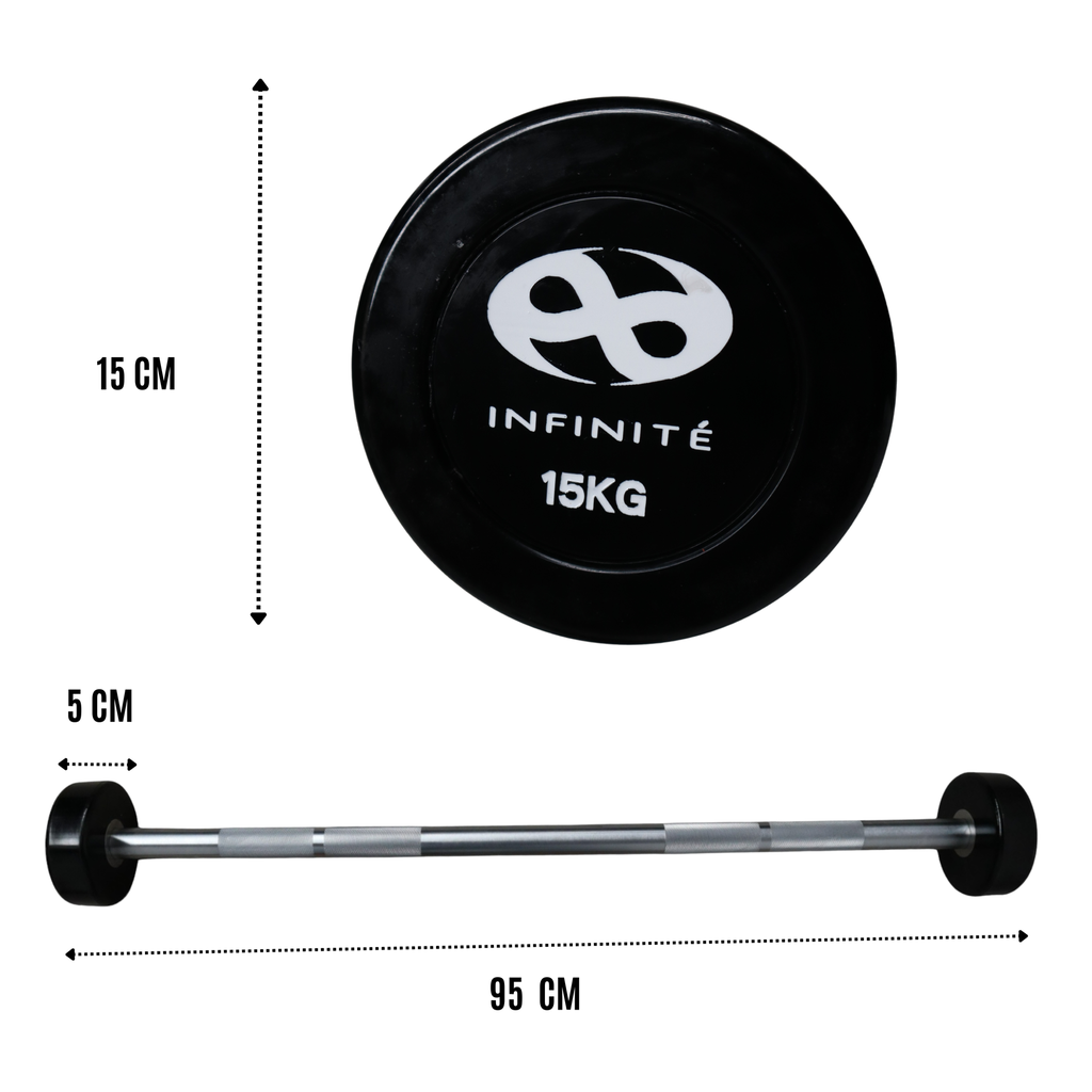 Infinité Barra Recta de Uretano Peso integrado 15 Kg / Barbell Straight IF-BRU15