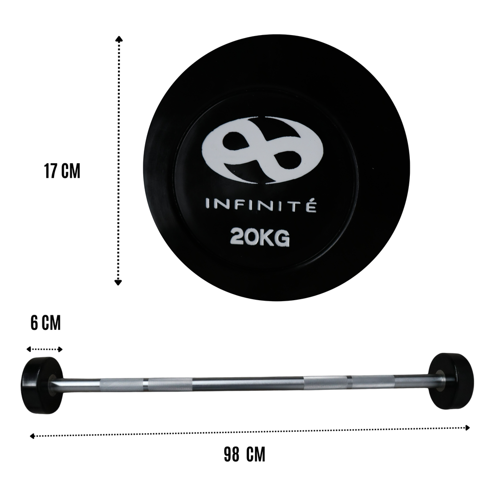 Infinité Barra Recta de Uretano Peso integrado 20 Kg / Barbell Straight IF-BRU20