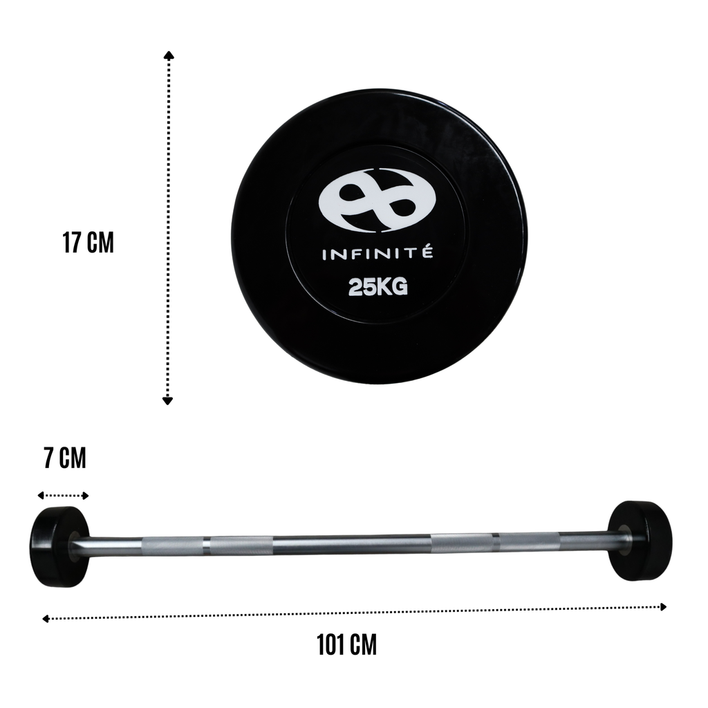 Infinité Barra Recta de Uretano Peso integrado 25 Kg / Barbell Straight IF-BRU25