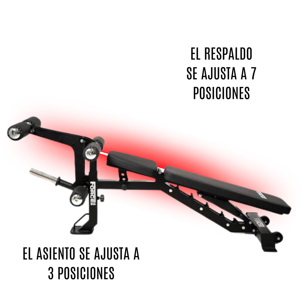 Force USA MyBench Banco Ajustable con Base para Bíceps y Extensión de Piernas F-MR-FID-V2