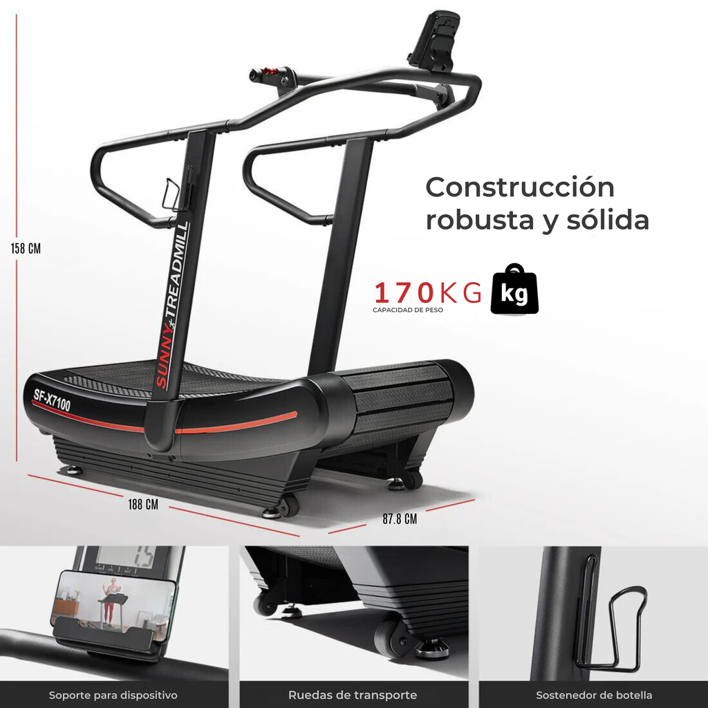 Sunny Health & Fitness Caminadora Manual Curva Premium SF-X7100
