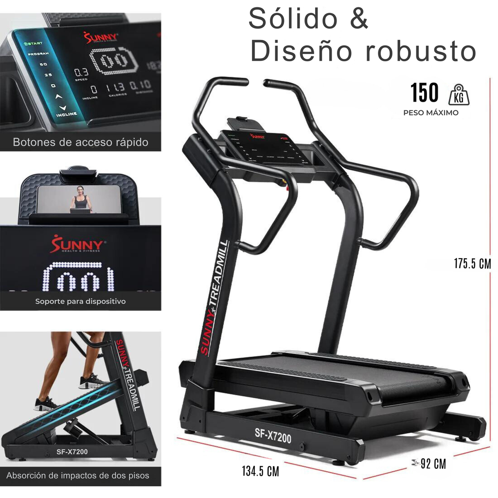Sunny Health & Fitness Premium Incline Decline Treadmill  SF-X7200