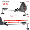 SUNNY HEALTH & FITNESS Máquina de remo magnética Air+ SF-RW520008