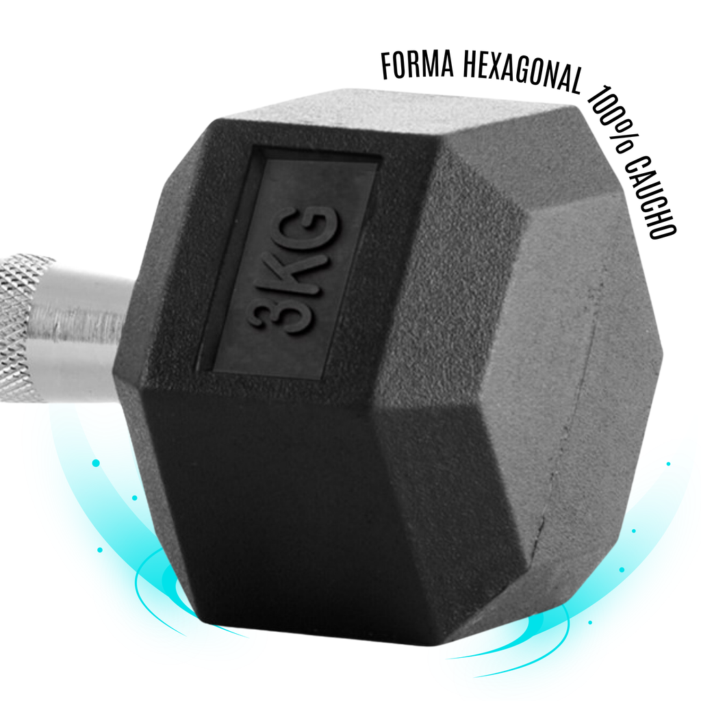 Bodytones Par de Mancuerna Hexagonal 3 Kg BT-H3
