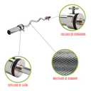 Sunny Health & Fitness Barra curva olímpica de 47" Con collares de aro / 47" Olympic Curl Bar with Ring Collars SF-OB-47