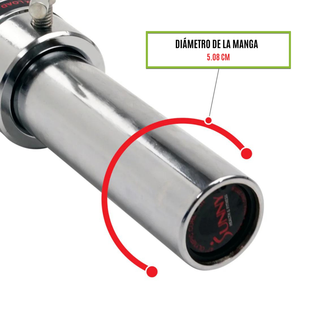Sunny Health & Fitness Barra curva olímpica de 47" Con collares de aro / 47" Olympic Curl Bar with Ring Collars SF-OB-47