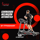 Sunny Health & Fitness Caminadora inclinación automática / Premium Folding Auto-Incline Smart Treadmill SF-T7705SMART