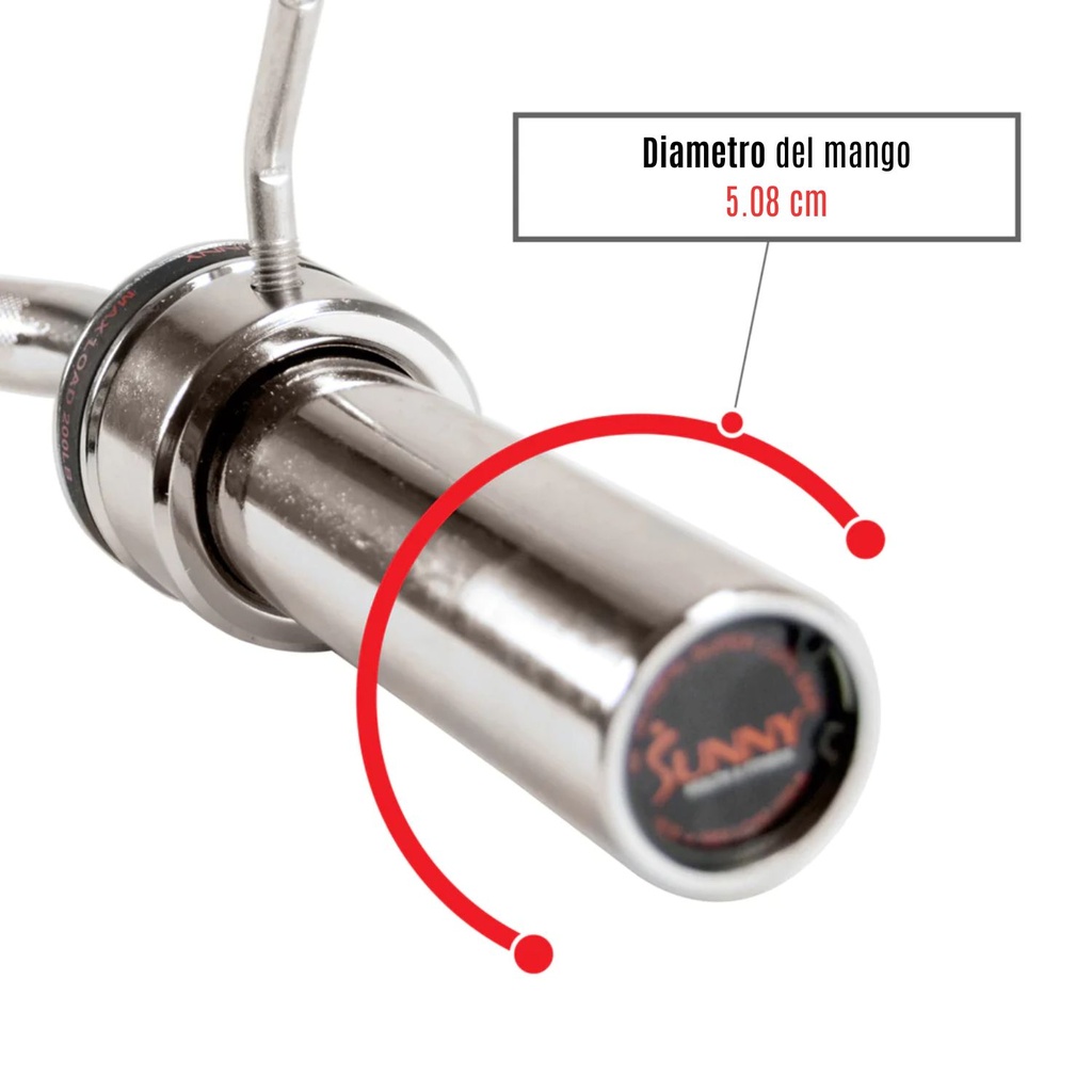 SUNNY HEALTH & FITNESS 48 OLYMPIC SUPER CURL BAR WITH RING COLLARS  SF-OB-48