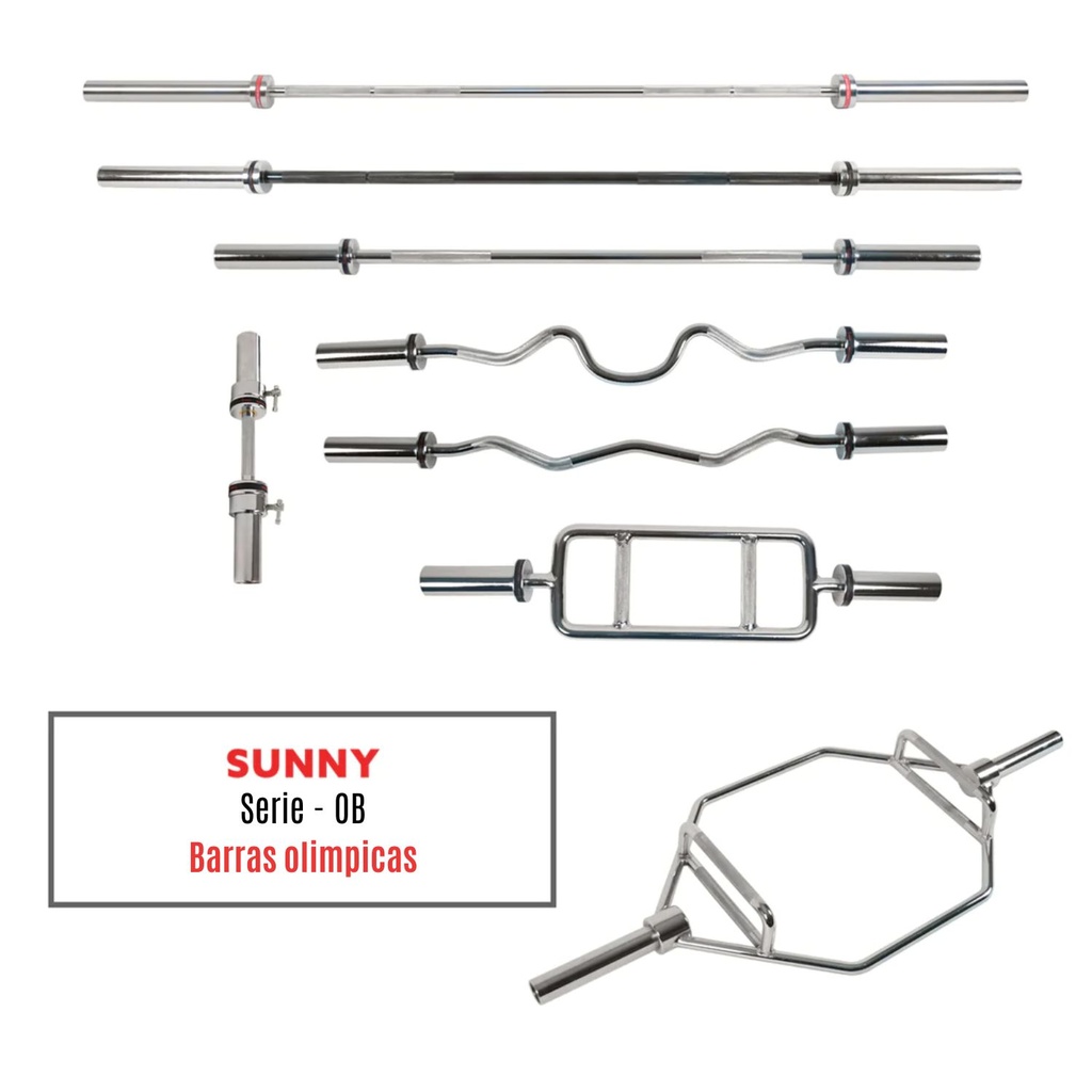 SUNNY HEALTH & FITNESS 48 OLYMPIC SUPER CURL BAR WITH RING COLLARS  SF-OB-48