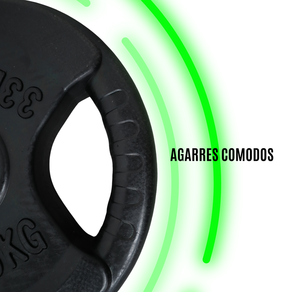 INFINITÉ DISCO OLIMPICO NEGRO FORRO DE GOMA 3 PERFORACIONES 15 KG/3-HOLES BLACK RUBBER  PLATE  15 KG