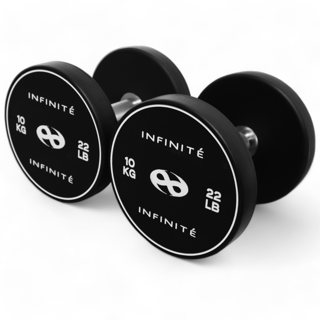 Infinite Lote de mancuernas de Uretano MU/ Dumbbell Set 2.5 - 50 KG (18 pares/pairs) IF-LOTE18-MU