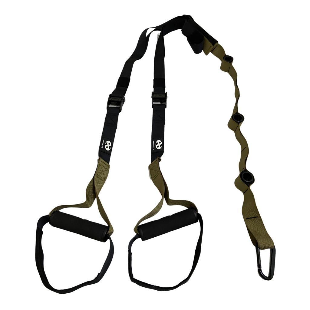Infinité Banda de suspensión tipo TRX resistencia Profesional color verde Militar IF-BTX-PRO