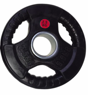 INFINITÉ DISCO OLIMPICO NEGRO FORRO DE GOMA 3 PERFORACIONES 5 KG/3-HOLES BLACK RUBBER  PLATE  5 KG