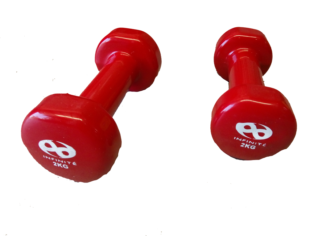 VINYL DUMBBELLS/ MANCUERNAS DE VINIL PAR 2 KG INFINITé