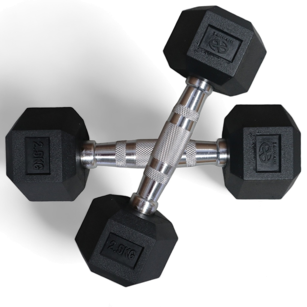 Infinité Mancuerna Hexagonal Goma de alta Resistencia Par 2.5 Libras IF-HL2.5