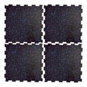 Infinité Piso de gimnasio tipo Rompecabezas 50x50cmx8mm Negro Chispas Azules 4 Piezas por M² IF-PISO-N11